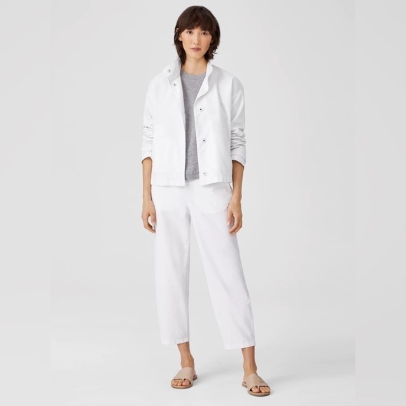 Eileen Fisher Organic Cotton Hemp Stand Collar Jacket XL - Picture 2 of 7